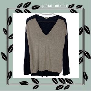 Madewell Color Blocking Long-Sleeve Tan Black